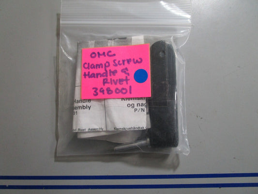 *NEW OEM* 0810 OMC Johnson Evinrude Clamp Screw Handle & Rivet 398001 0398001