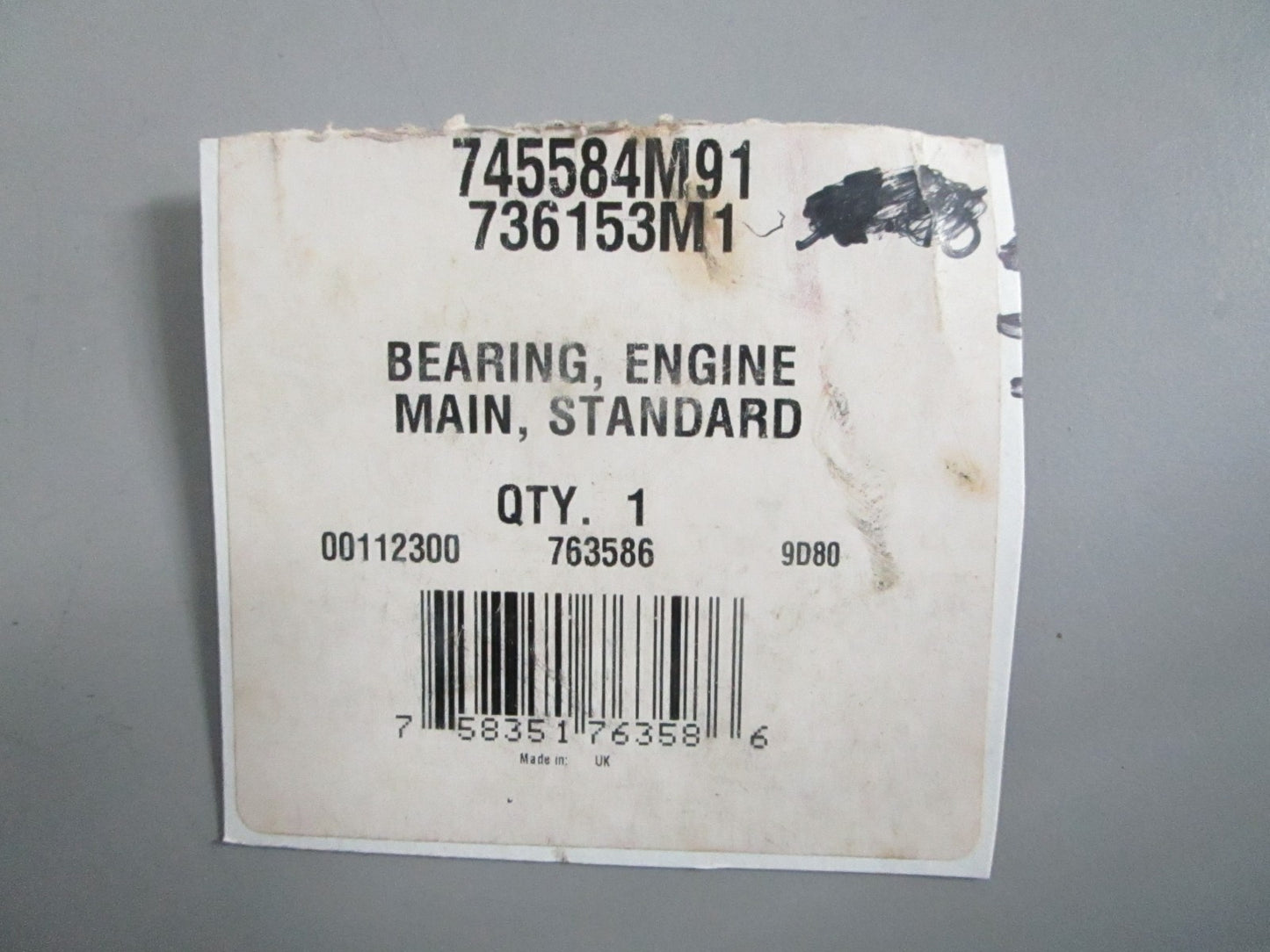 NEW 745584M91 736153M1 Tisco Main Bearing Set For: Ferguson 0820