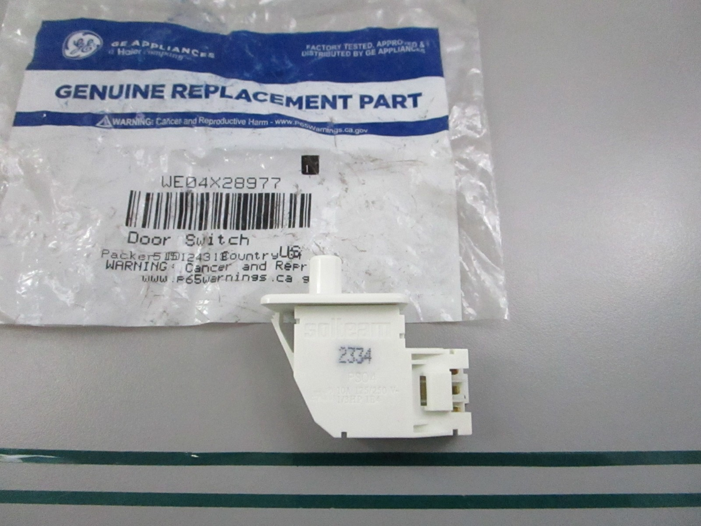 GE NEW OEM Dryer Door Switch WE04X28977 GTD42 GTD65 GTD75 Hotpoint 0810