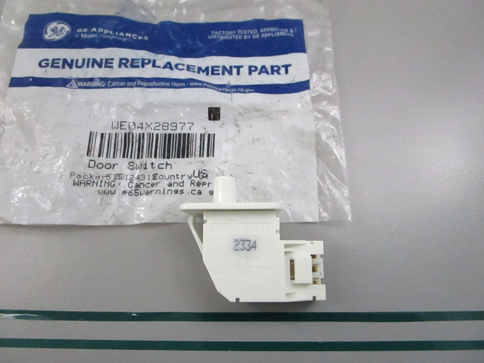 GE NEW OEM Dryer Door Switch WE04X28977 GTD42 GTD65 GTD75 Hotpoint 0810