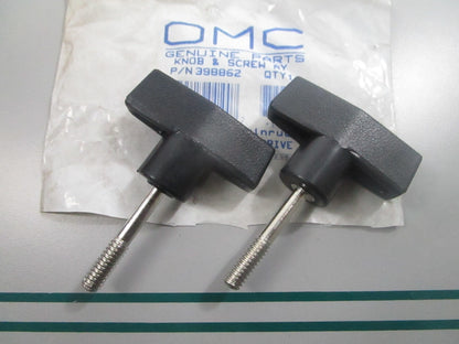 NEW OEM (LOT OF 2) 398862 0398862 OMC Johnson Evinrude Knob & Screw 0810