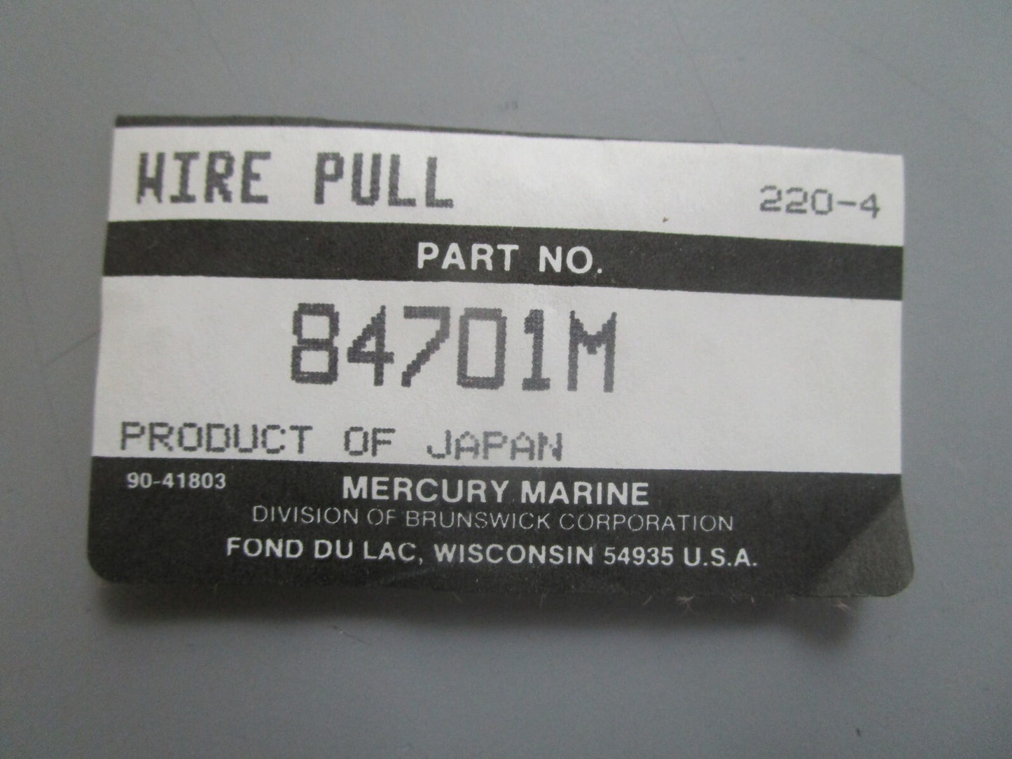 *NEW OEM* 0810 Mercury Quicksilver Wire Pull 84701M