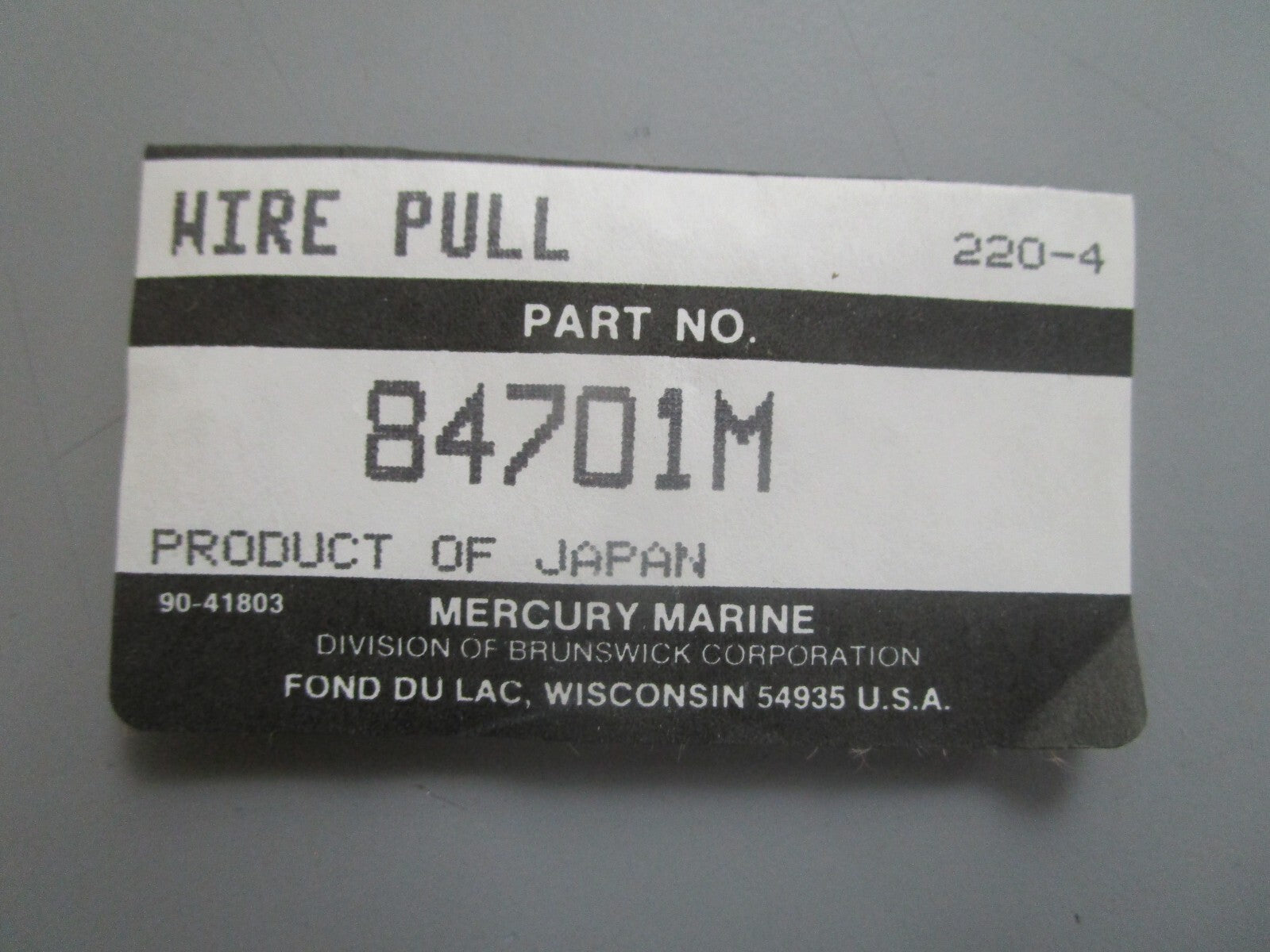 *NEW OEM* 0810 Mercury Quicksilver Wire Pull 84701M
