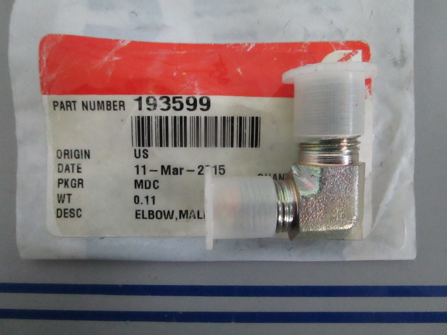 *NEW OEM* 0820 Cummins Male Adaptor Elbow 193599