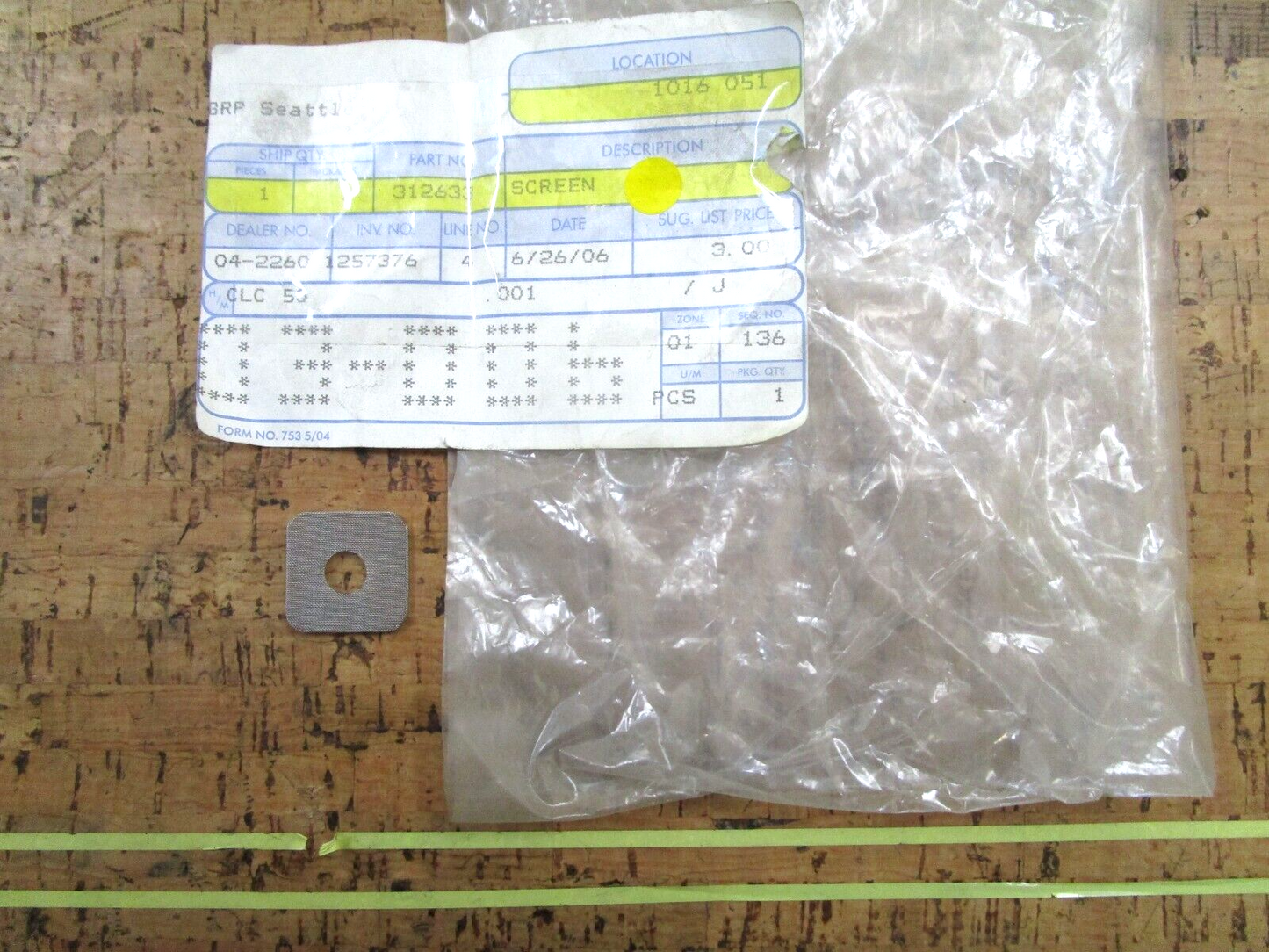 *NEW OEM* 0750 OMC Johnson Evinrude SCREEN 312633 0312633