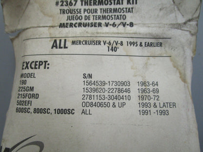 *NEW* 0820 Aqua Power Thermostat Kit 2367 For: MerCruiser