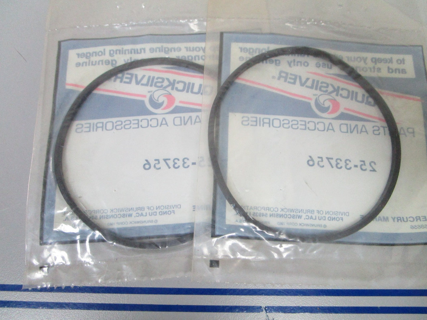 NEW OEM (LOT OF 2) 25-33756 Mercury Quicksilver O-Ring 0810