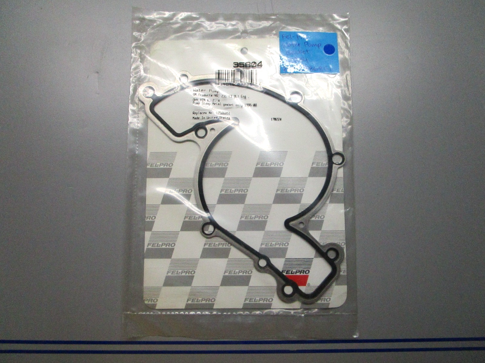 *NEW* 0810 Fel-Pro Water Pump Gasket 35804 Replaces: 12586851