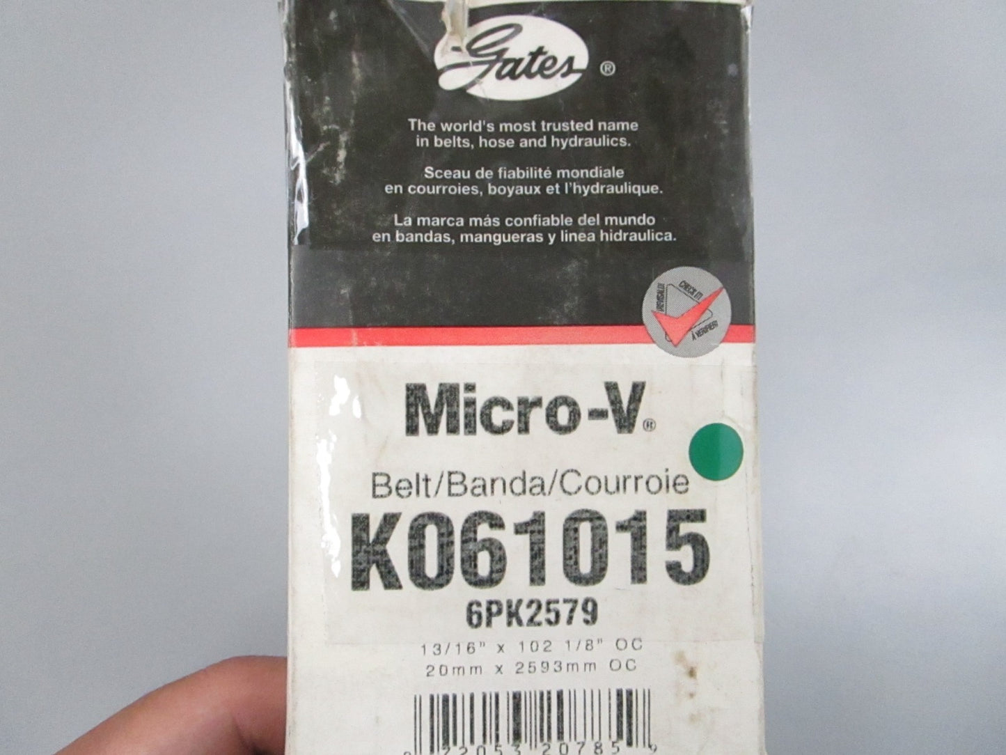 Gates NEW Micro-V Serpentine Belt K061015 6-Rib 102" 0810