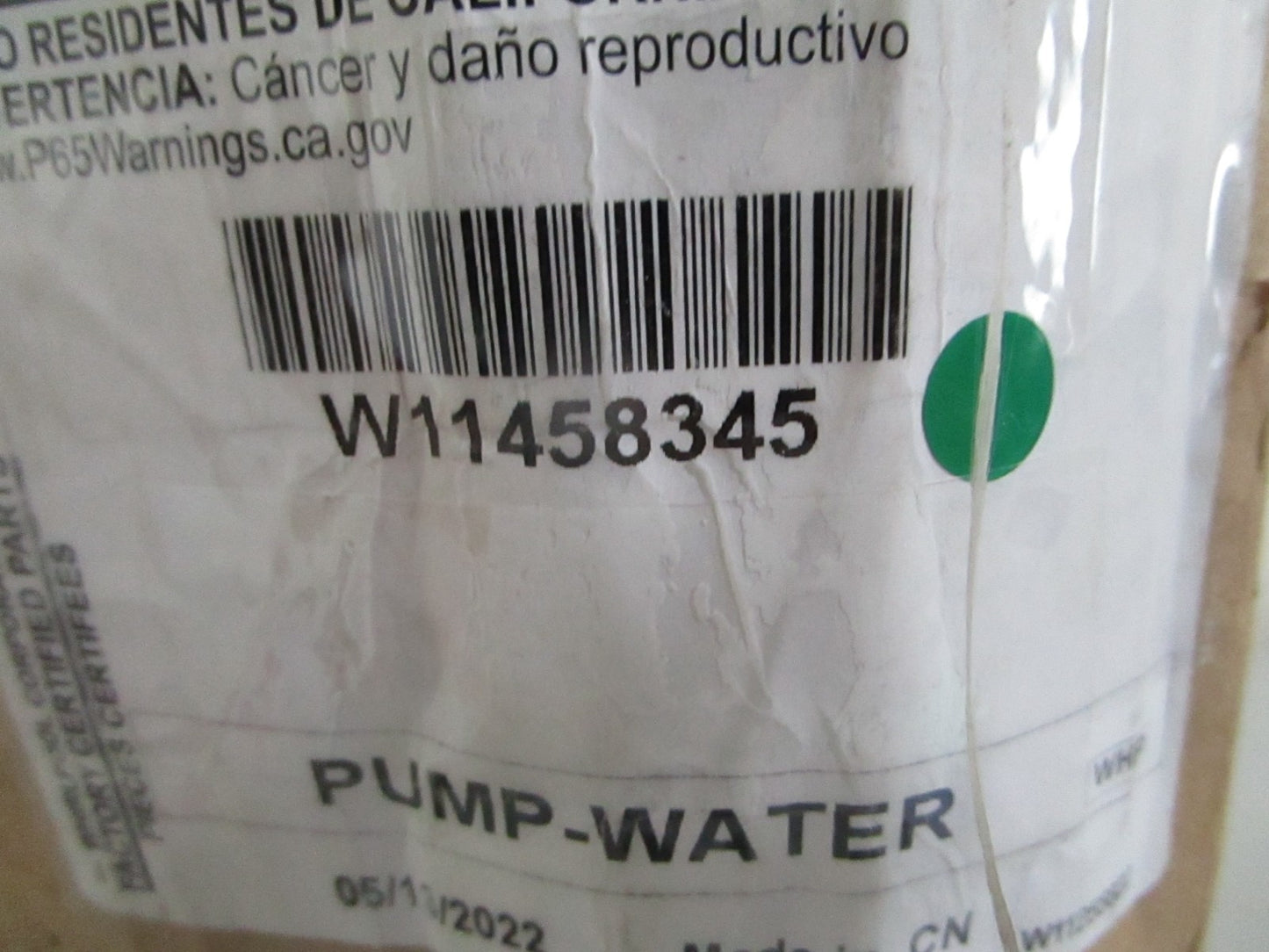 Whirlpool NEW OEM Washer Water Pump W11458345 NOS Drain Pump Assembly 0820
