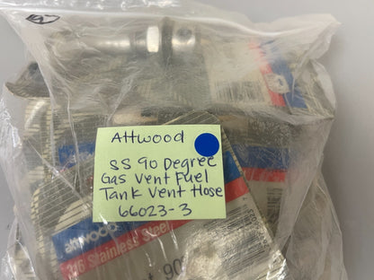 *NEW* 0810 Attwood SS 90 Degree Gas Vent Fuel Tank Vent Hose 66023-3