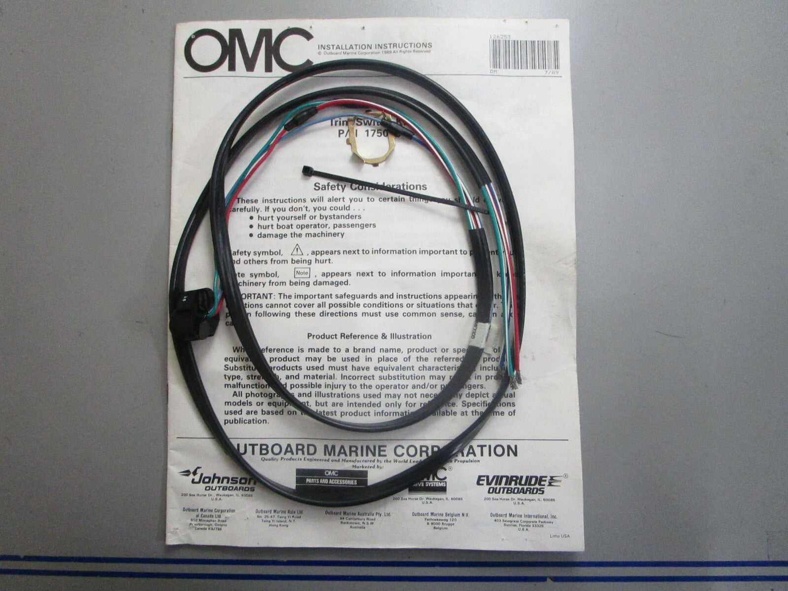 *NEW OEM* 0810 OMC Johnson Evinrude Trim Switch Kit 175079 0175073
