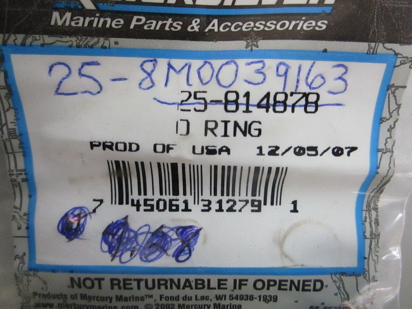 *NEW OEM* 0810 Mercury Quicksilver O-Ring 25-8M0039163
