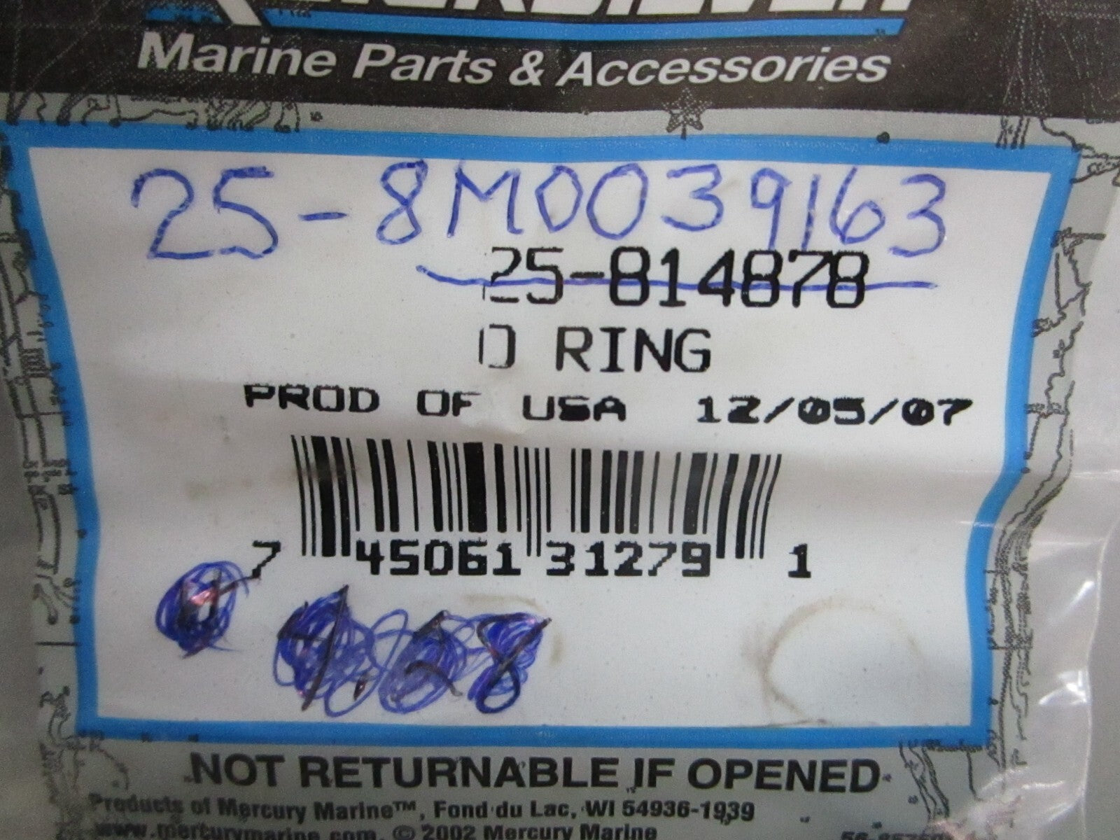*NEW OEM* 0810 Mercury Quicksilver O-Ring 25-8M0039163
