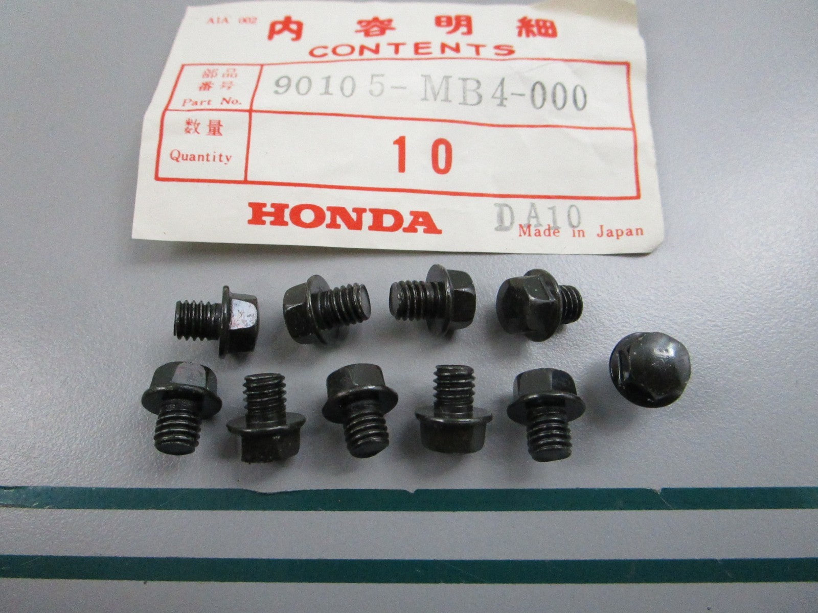 NEW OEM (LOT OF 10) 90105-MB4-000 Honda Bolt 0810