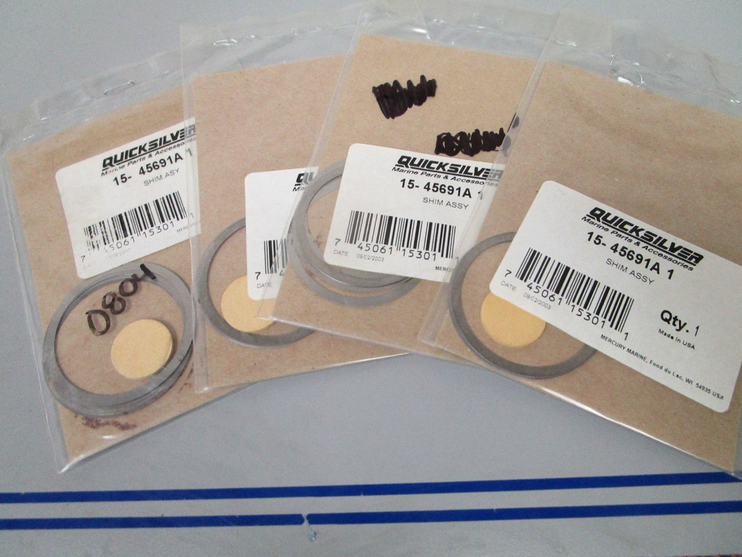 NEW OEM (LOT OF 4) 15-45691A 1 Mercury Quicksilver Shim Assembly 0810