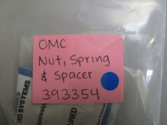 *NEW OEM* 0770 OMC Johnson Evinrude Nut, Spring and Spacer 393354 0393354