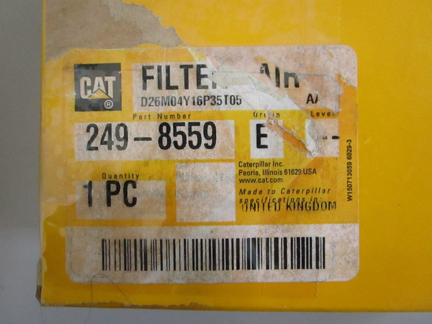 Caterpillar CAT 249-8559 Standard Efficiency Cabin Air Filter NEW OEM 0820