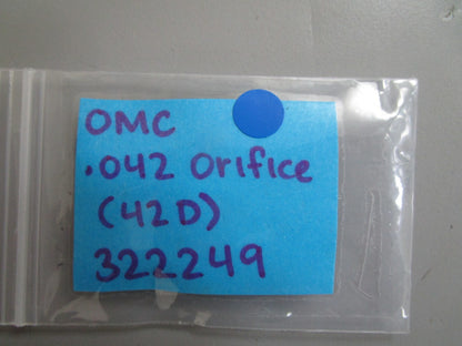 *NEW OEM* 0810 OMC Johnson Evinrude.042 Orifice (42D) 322249 0322249