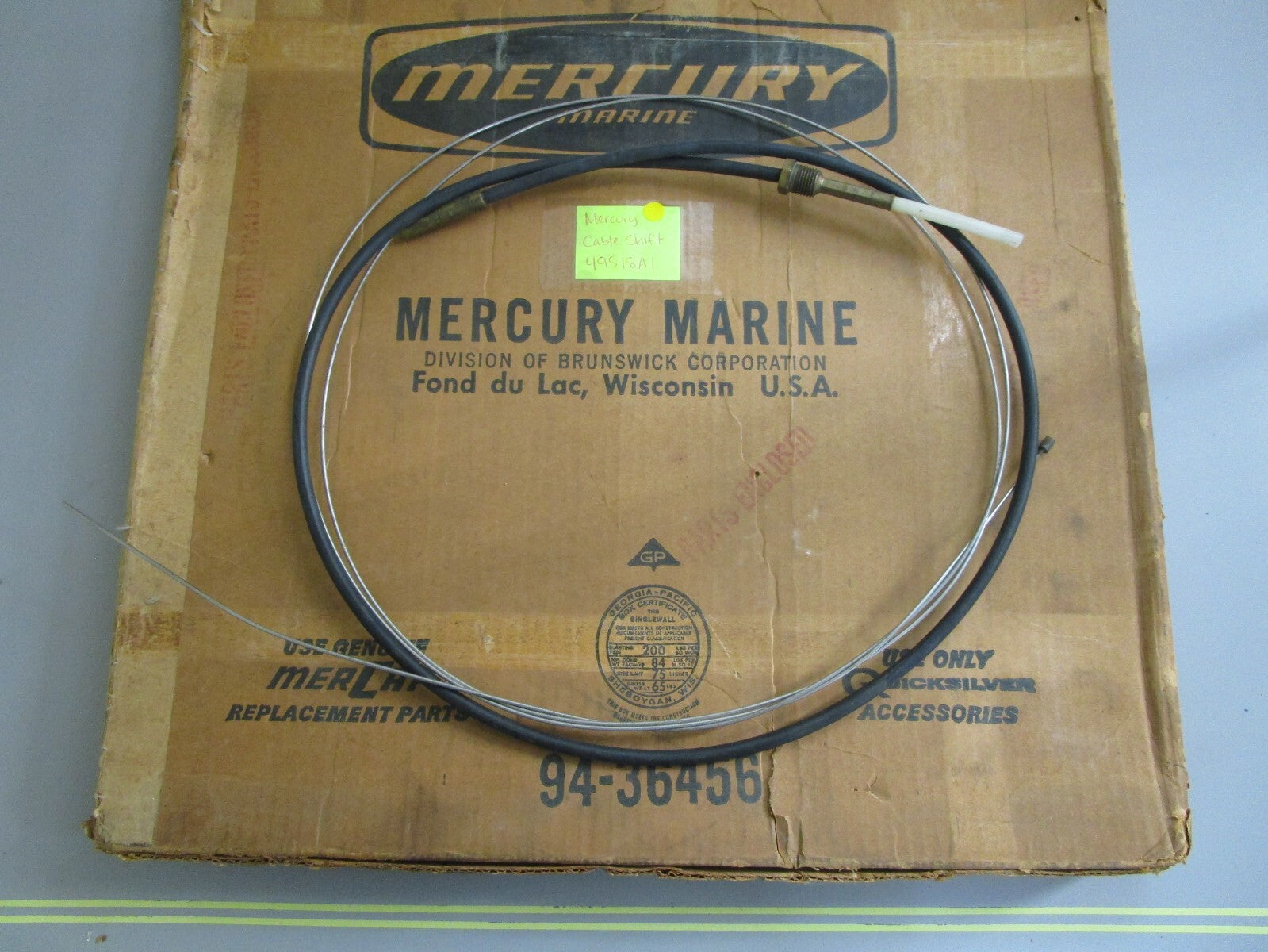 *NEW OEM* 0820 Mercury Quicksilver Cable Shift 49518A1