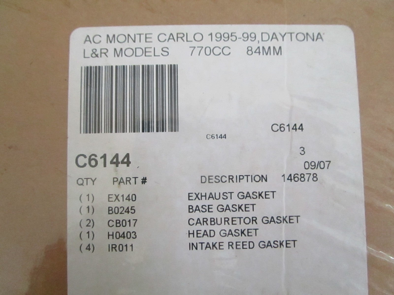 NEW C6144 Cometic Gasket Kit For: Arctic Cat Daytona 0820