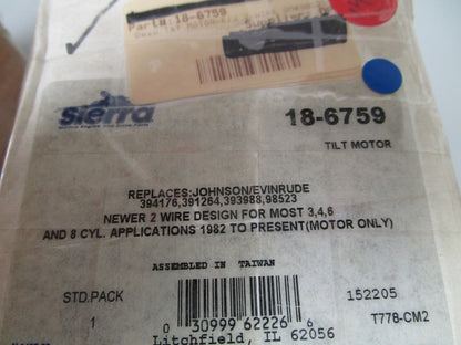 *NEW* 0720 Sierra 2 Wire Tilt Motor Ay 18-6759 Replaces: 394176 391264 393988
