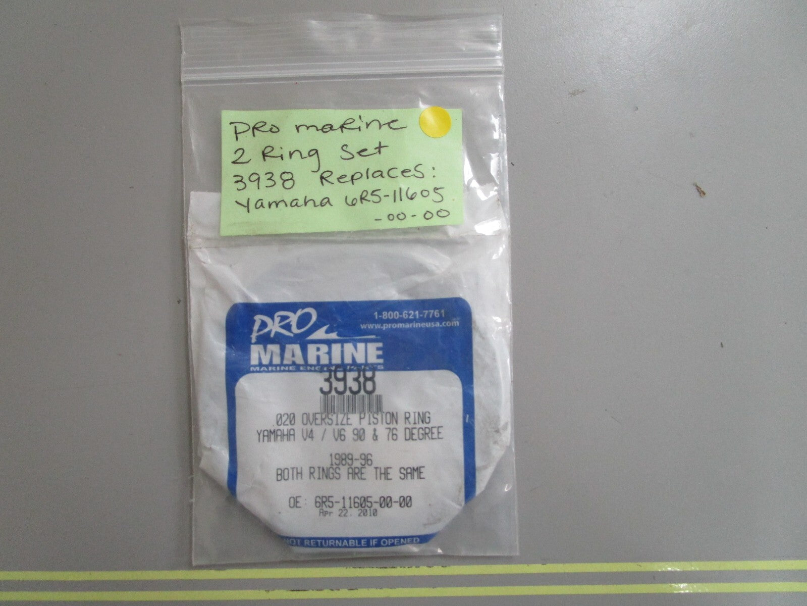 *NEW* 0810 Pro Marine 2 Ring Set 3938 Replaces: Yamaha 6R5-11605-00-00