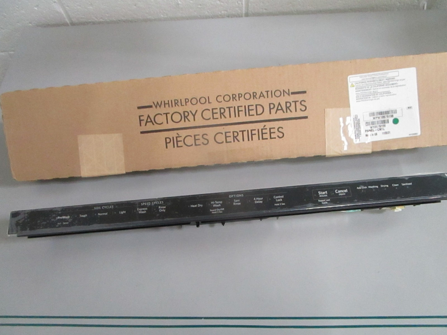 NEW OEM W10579108 WPW10579108 Whirlpool Control Board 0820