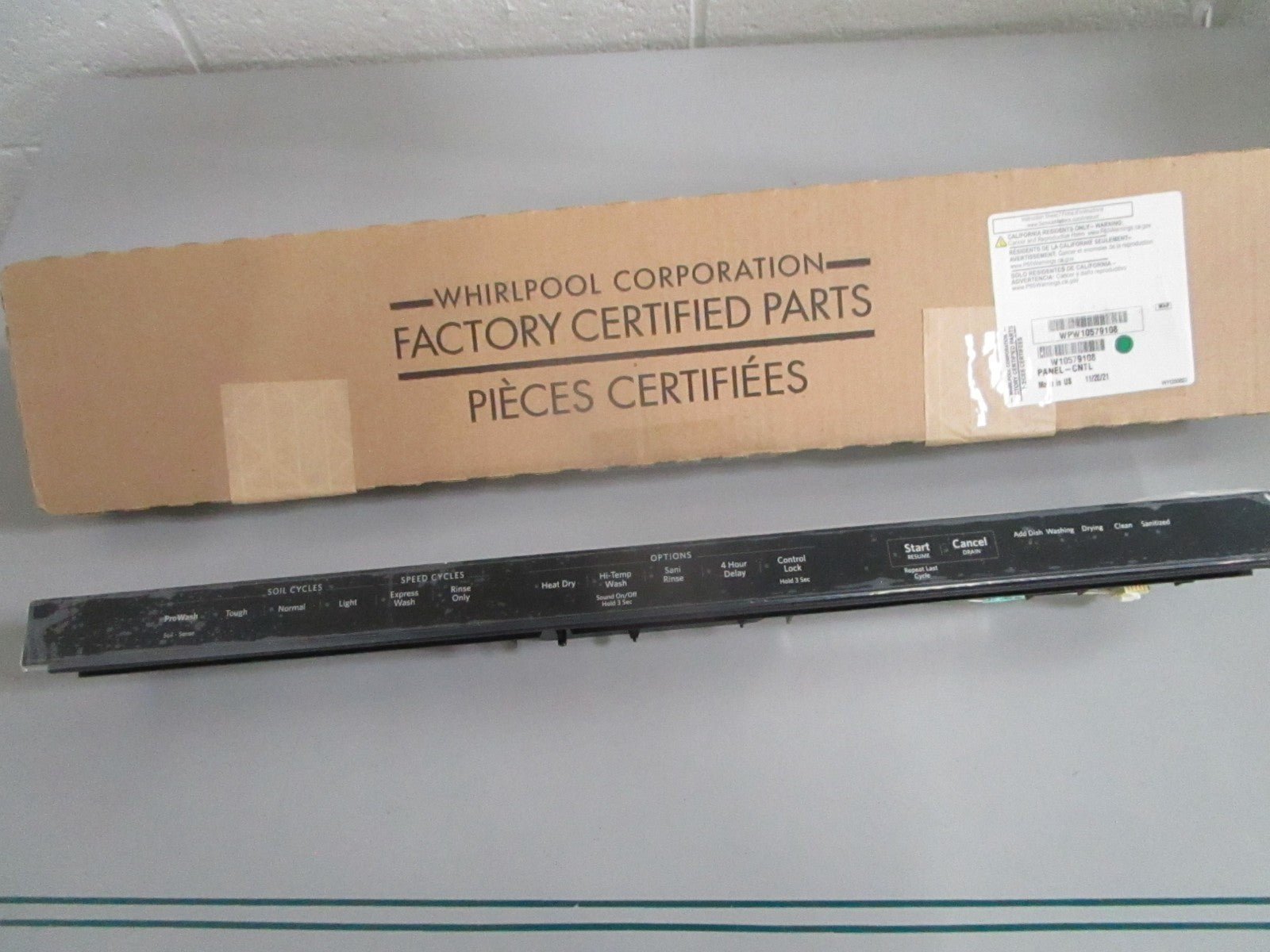 NEW OEM W10579108 WPW10579108 Whirlpool Control Board 0820