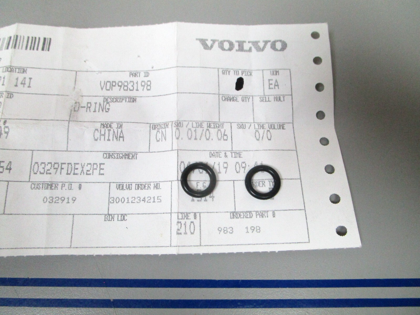 *NEW OEM* (LOT OF 2) 0810 Volvo Penta O-Ring 983198