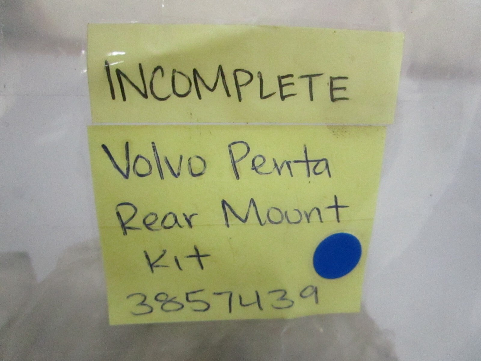 *NEW OEM* 0810 Volvo Penta  *Incomplete* Rear Mount Kit 3857439