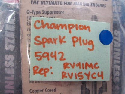 *NEW* (LOT OF 4) 0810 Champion Spark Plug 5942 Replaces: RV91MC RV15YC4