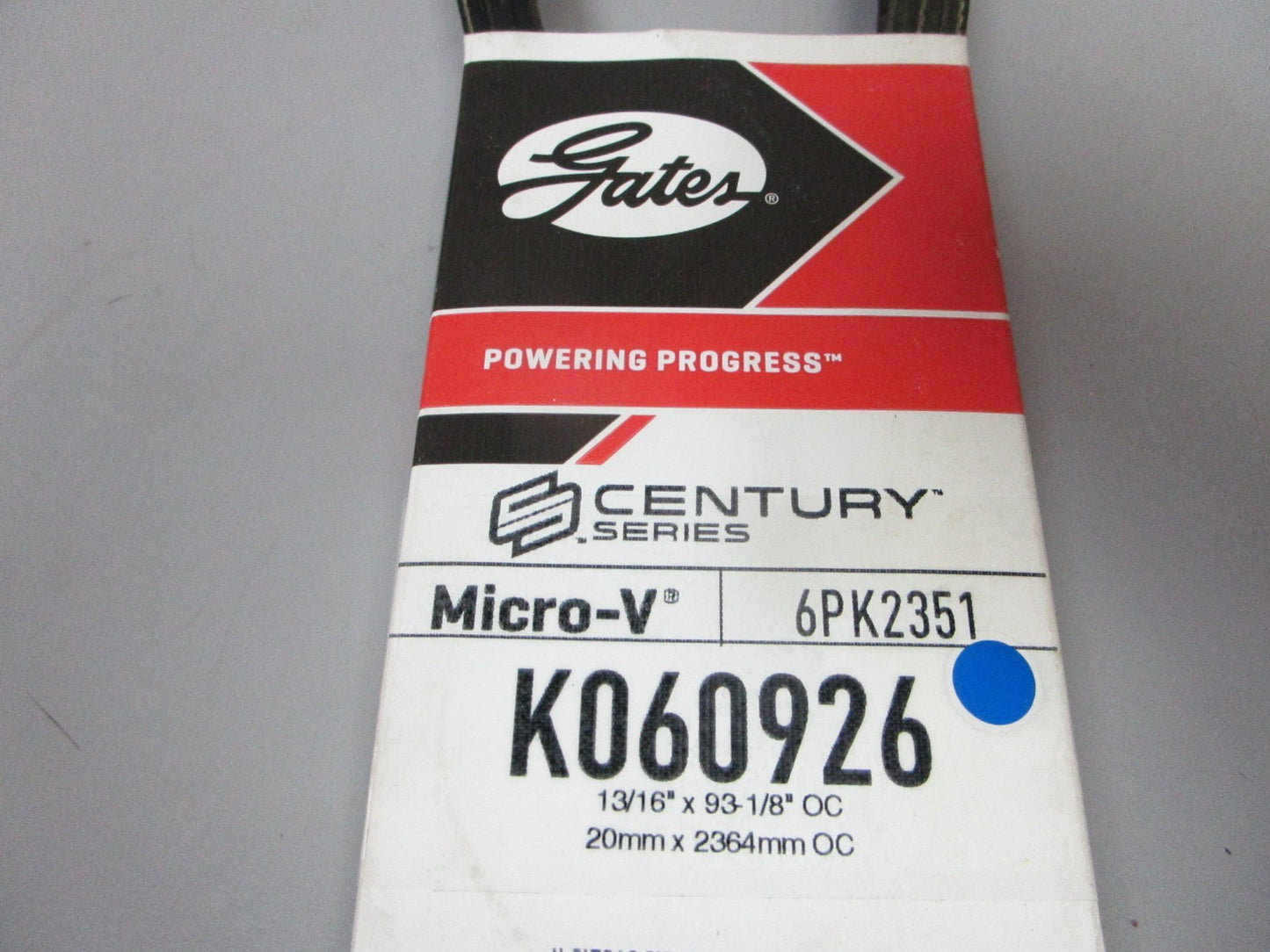 NEW K060926 Gates Micro-V 13/16" x 93 ⅛" Serpentine Belt 0720