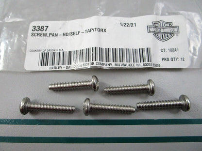 NEW OEM (LOT OF 5) 3387 Harley Davidson Pan Screw 0810
