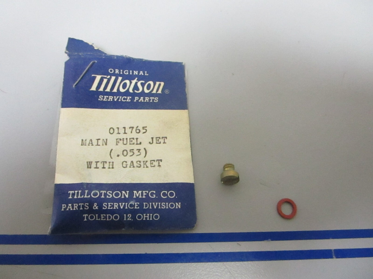 *NEW* 0810 Tillotson (.053) Main Fuel Jet w/ Gasket 011765