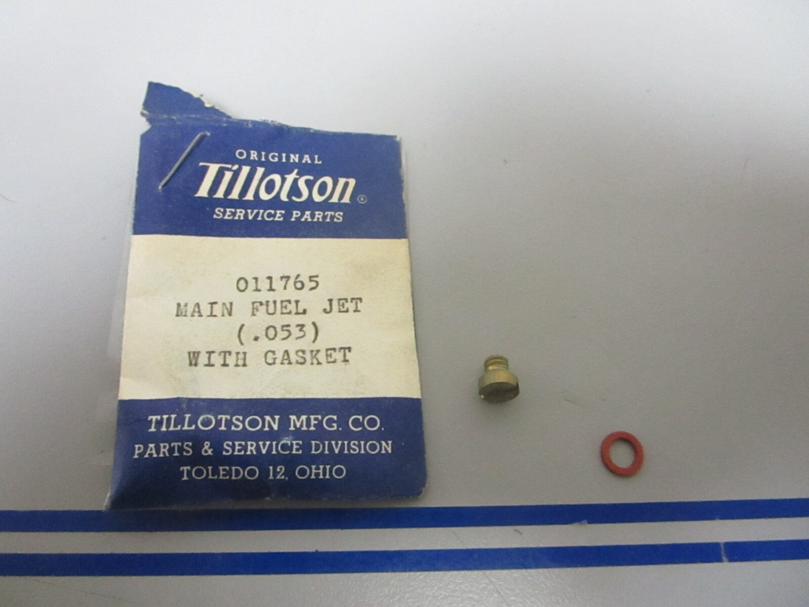 *NEW* 0810 Tillotson (.053) Main Fuel Jet w/ Gasket 011765