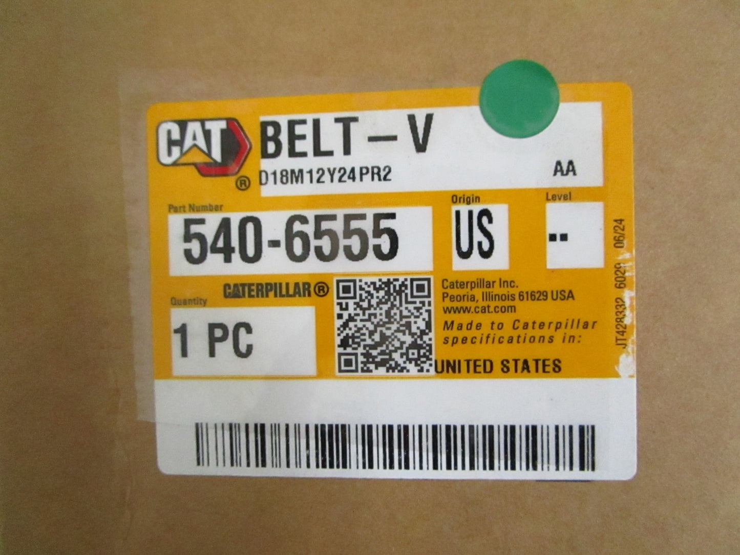 CAT NEW OEM Alternator V Belt 540-6555 Mini Excavator 301.5–304SR NOS Part 0820