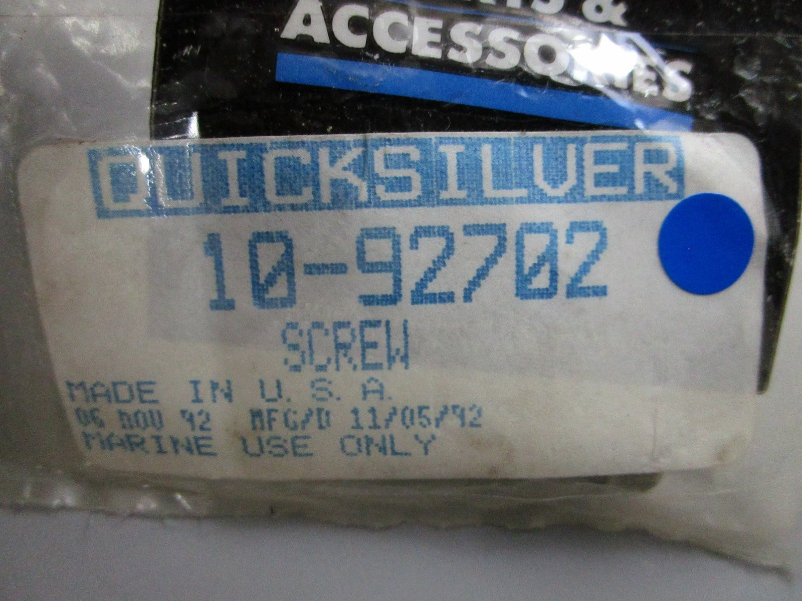 *NEW OEM* (LOT OF 2) 0810 Mercury Quicksilver Screw 10-92702