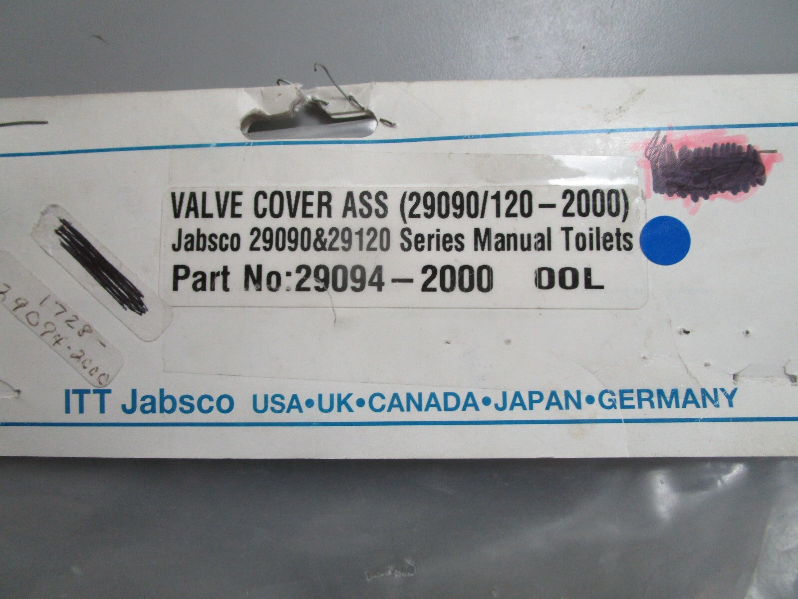 *NEW OEM* 0820 Jabsco Valve Cover Assy 29094-2000