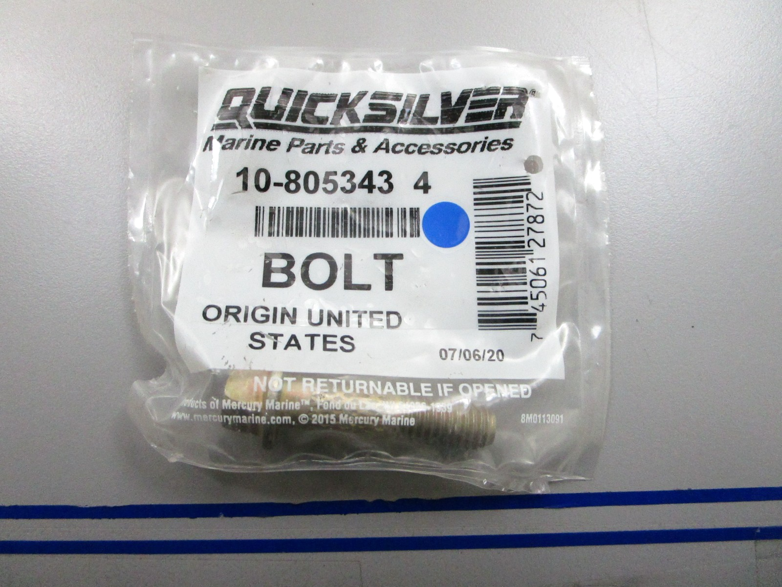 *NEW OEM* 0810 Mercury Quicksilver Bolt 10-805343 4