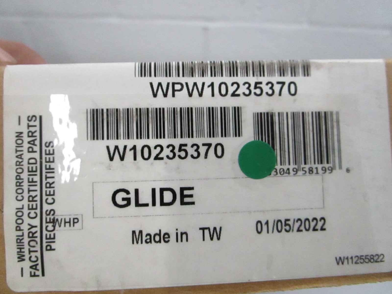 NEW OEM WPW10235370 Whirlpool Glide 0810
