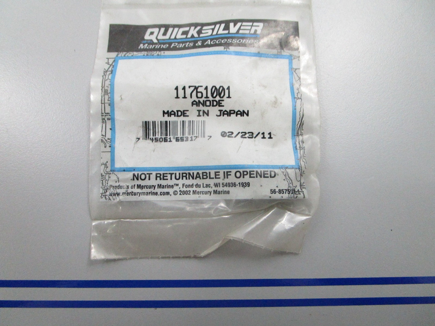 *NEW OEM* 0810 Mercury Quicksilver Anode 11761001