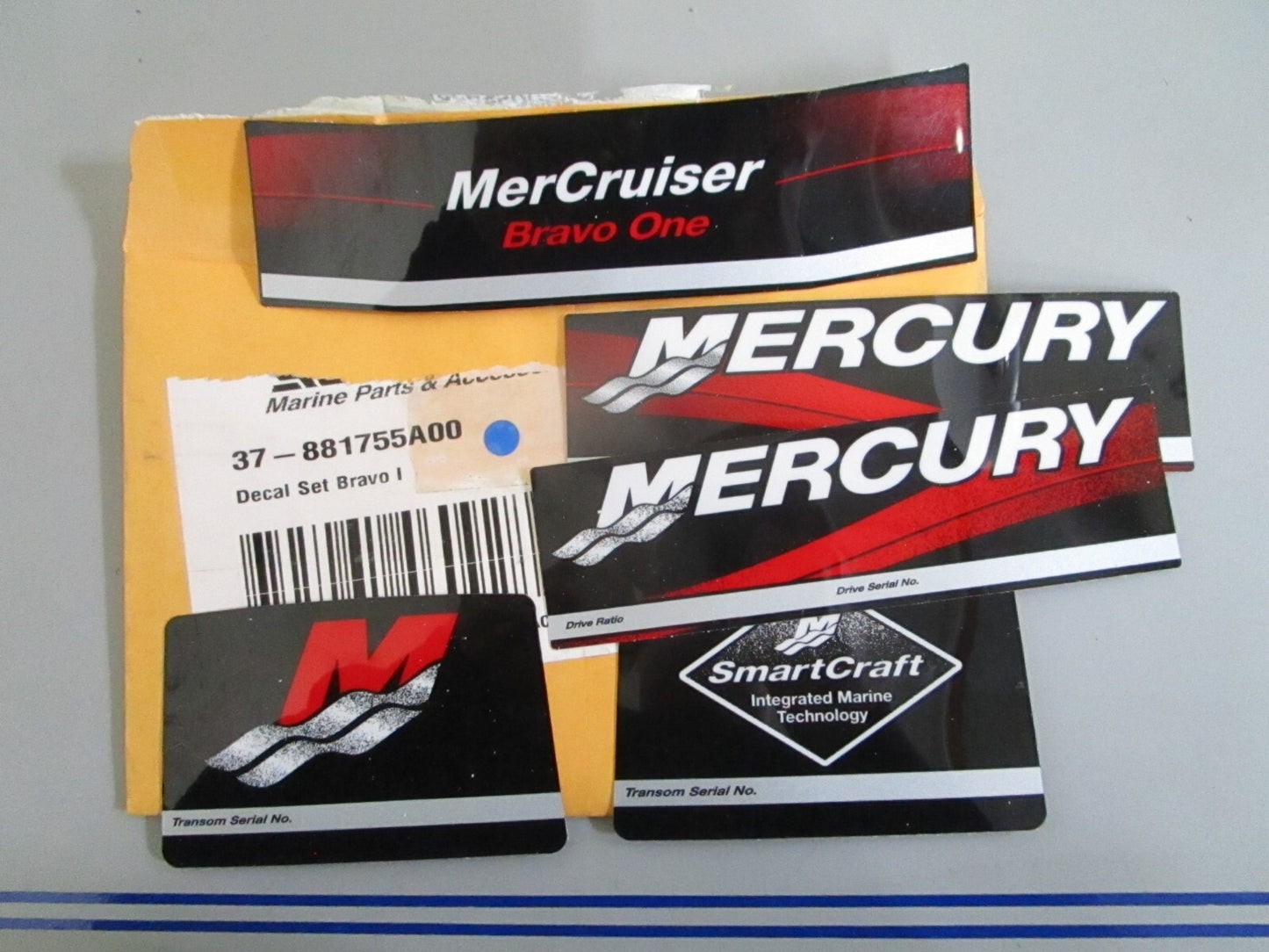 *NEW OEM* 0820 Mercury Quicksilver Bravo I Decal Set 37-881755A00