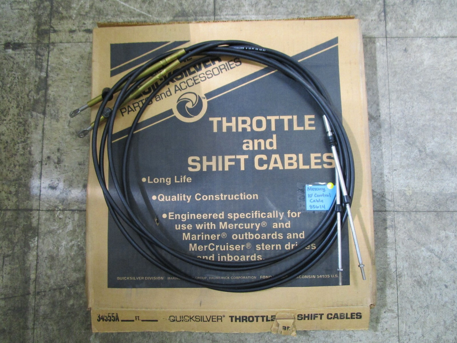 *NEW OEM* 0820 Mercury Quicksilver 10' Control Cable Set 85614-10 8561410