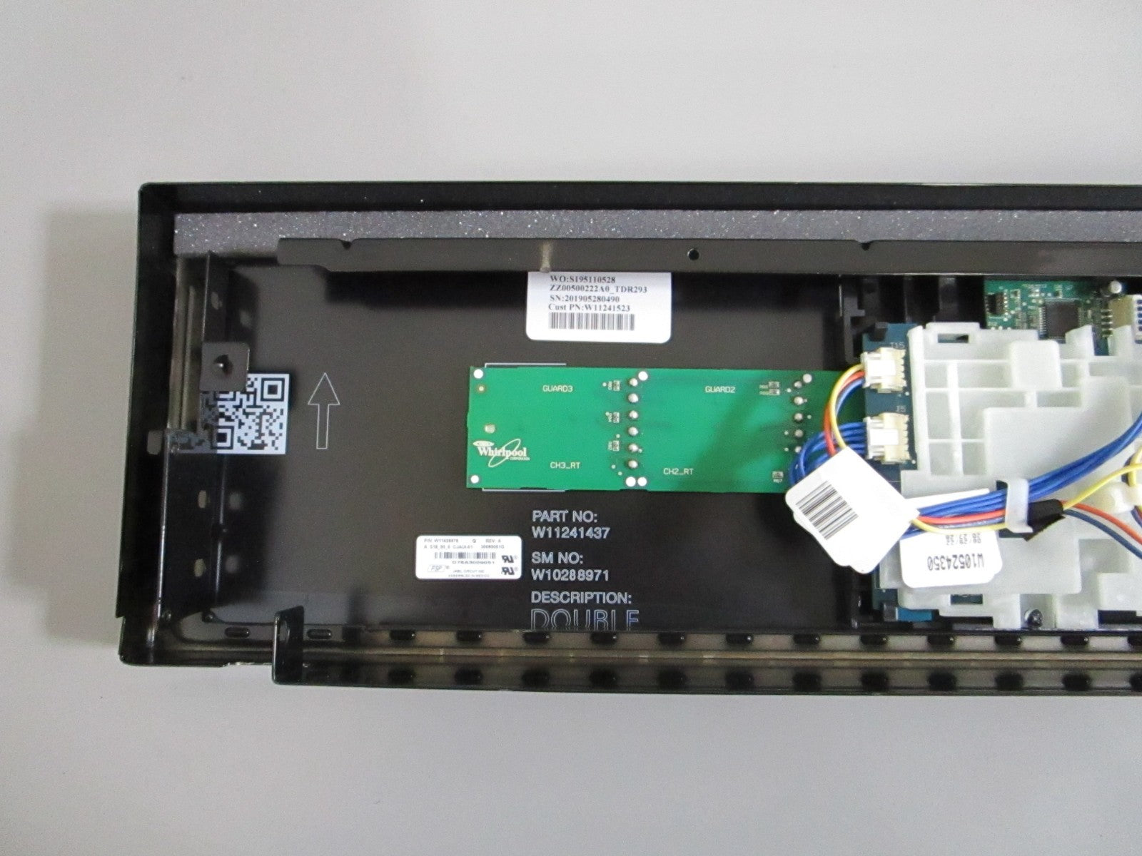 Whirlpool NEW OEM Black Glass Console W11451409 NOS Genuine Factory Part 0820