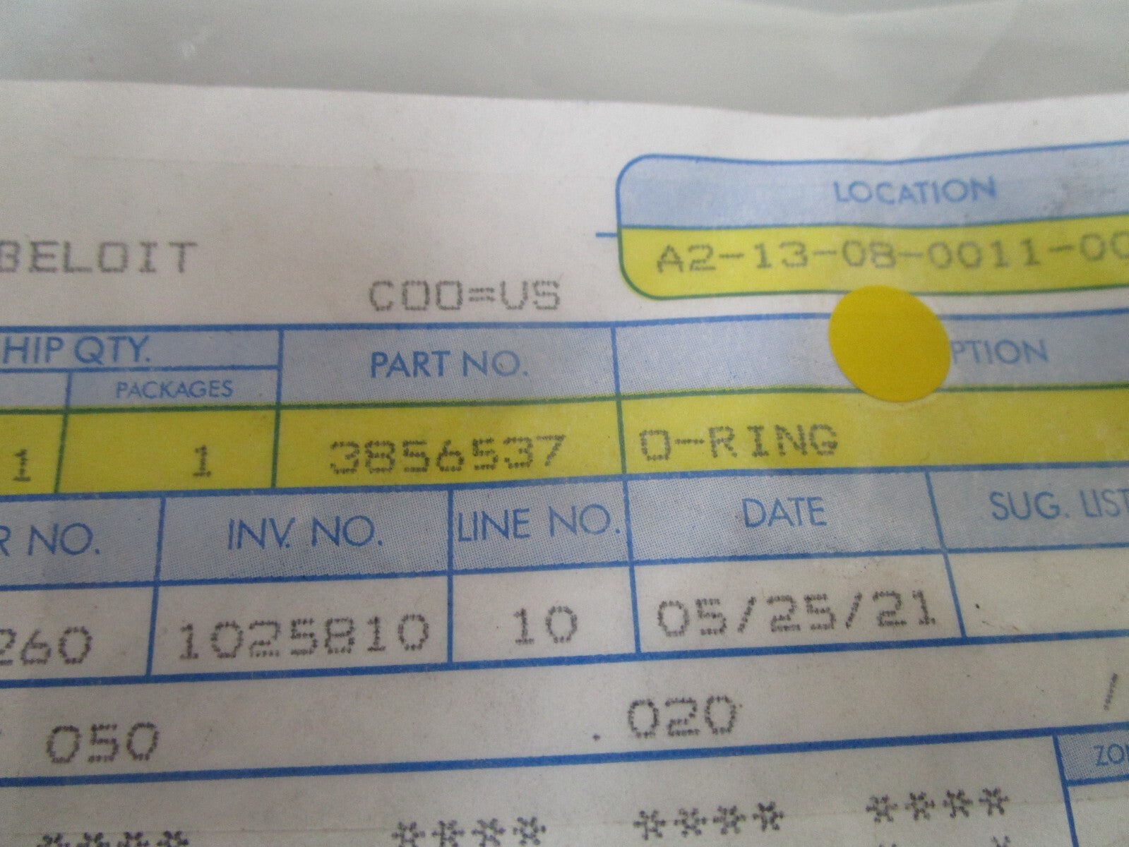 *NEW OEM* 0810 OMC Johnson Evinrude O-Ring 3856537