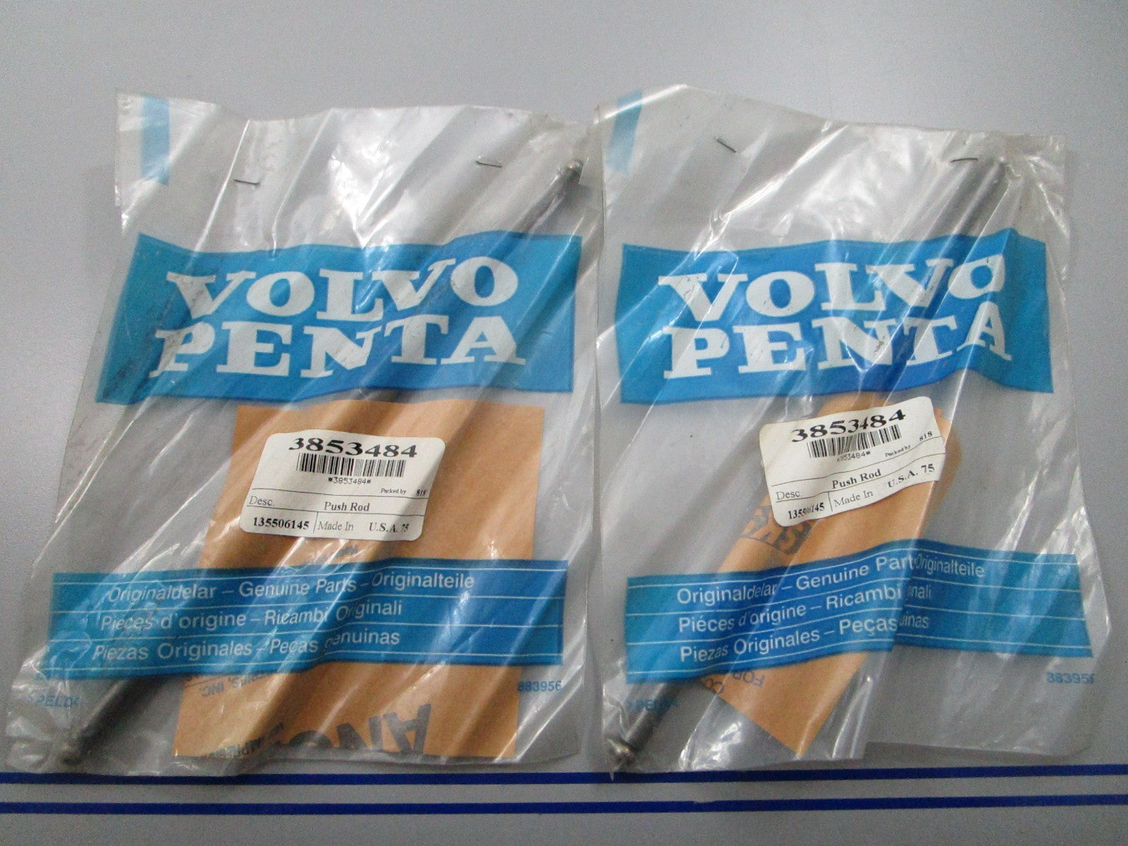 *NEW OEM* (LOT OF 2) 0810 Volvo Penta Push Rod 3853484