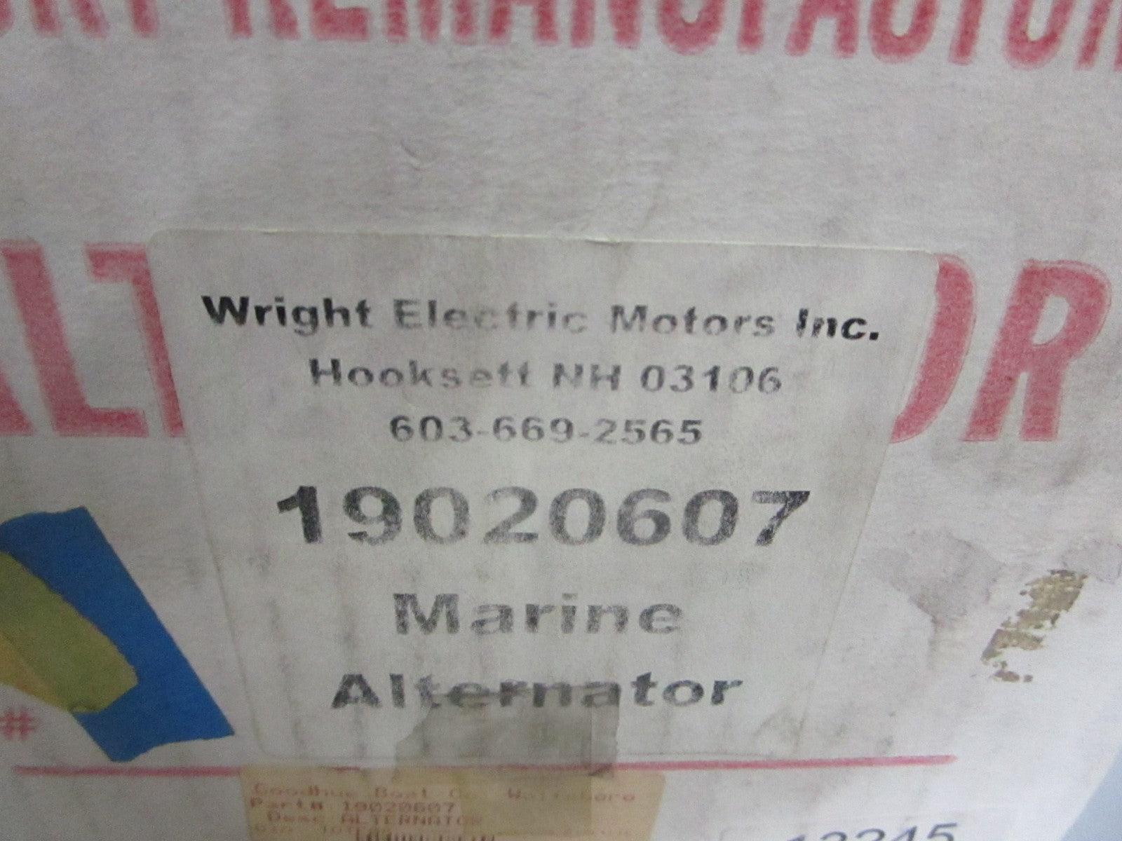 *NEW* 0720 Wright Electric 12V 70AMP Alternator 19020607 Replace: 20821 RA09700A