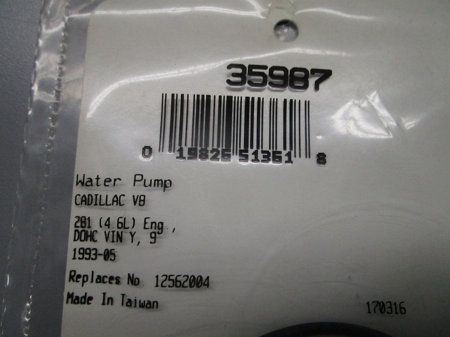 *NEW* 0810 Fel-Pro Water Pump Gasket 35987