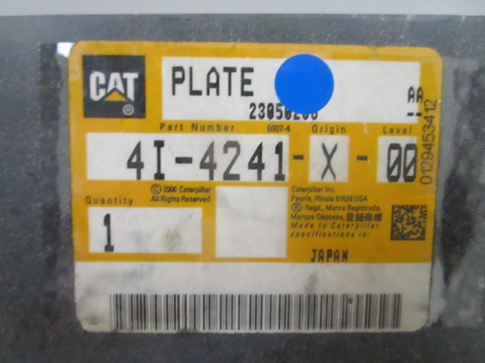 *NEW OEM* 0780 Caterpillar Plate 4I-4241